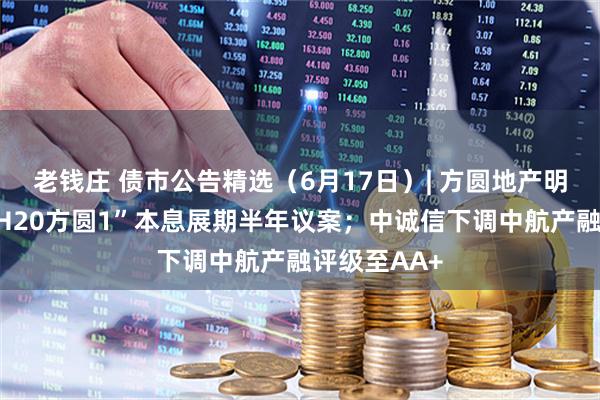 老钱庄 债市公告精选（6月17日）| 方圆地产明日将审议“H20方圆1”本息展期半年议案；中诚信下调中航产融评级至AA+