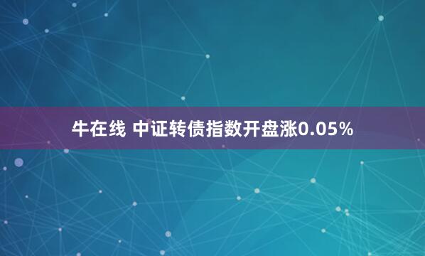 牛在线 中证转债指数开盘涨0.05%