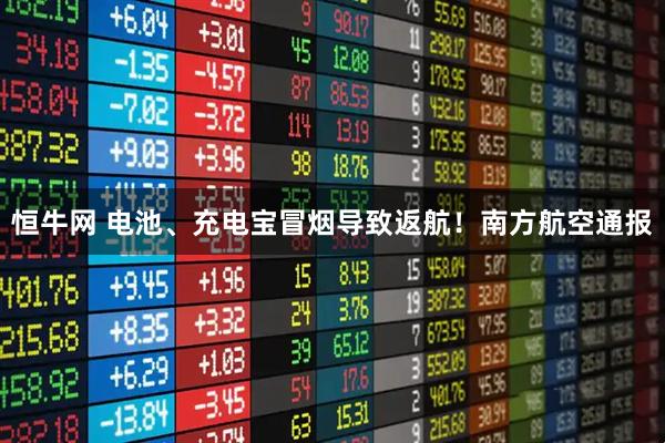 恒牛网 电池、充电宝冒烟导致返航！南方航空通报